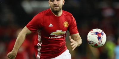 Manchester United's Luke Shaw chases the ball